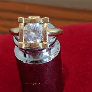 Trade Jessicashaystar only.  14K CZ Changeable Stone Ring + 14K diamond band